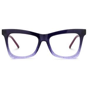 Yaritza Butterfly Purple Glitter TR90 Eyeglasses Frames Clear Lenses
